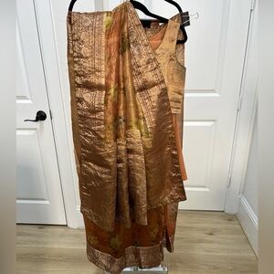 Designer Tissue Organza Sari With Banarasi Border With Blouse And Petticoat